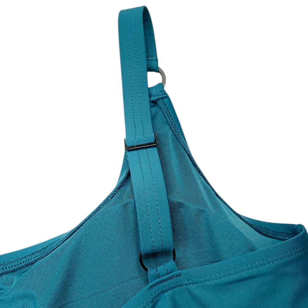 DKNY Teal Starburst Shirred One-Piece Swimsuit NWT | XXL - Picture 9 of 13